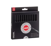 Astuccio Pin fineliner - nero - 14 gradazioni - Uni Mitsubishi - conf. 14 pezzi