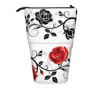 Astuccio porta matite con stampa con esche da pesca, astuccio per matite, cosmetici, borsa da ufficio, Rosa Floreale Con Lea, Taglia unica, Astuccio per trucchi
