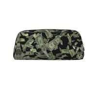 Astuccio porta penne a sfera con cerniera in pelle per studenti con simbolo del dollaro, Argento, Taglia unica, Astuccio per trucchi