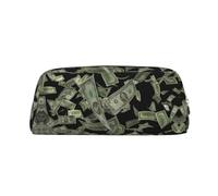 Astuccio porta penne a sfera con cerniera in pelle per studenti con simbolo del dollaro, Oro, Taglia unica, Astuccio per trucchi