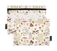 Astuccio portamatite a 3 anelli, sacchetti di erbe selvatiche botaniche vintage con cerniera sfusa, astuccio portapenne con finestra trasparente per scuola e ufficio, multicolore