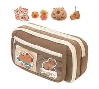 Astuccio portamatite a 9 strati di grande capacità, multi scomparti, in tela, organizer da viaggio per cosmetici, Borsa per penne da caffè