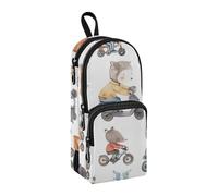 Astuccio portamatite a forma di animale, grande capacità, con scomparto per studenti, a forma di zaino, organizer per cancelleria e pennarelli, per scuola, ufficio, lavoro, Animali Guida Auto, Taglia