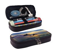 Astuccio portamatite, astuccio in pelle di grande capacità, carino cartone animato panda borsa per il trucco per donne e uomini, Delfino carino., Taglia unica