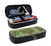 Astuccio portamatite, astuccio in pelle di grande capacità, carino cartone animato panda borsa per il trucco per donne e uomini, Albero Chitarra, Taglia unica