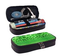 Astuccio portamatite, astuccio in pelle di grande capacità, carino cartone animato panda borsa per il trucco per donne e uomini, Verde Scintillante Primav, Taglia unica