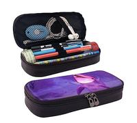 Astuccio portamatite, astuccio in pelle di grande capacità, carino e alla moda, borsa per il trucco per donne e uomini, Delfino, Taglia unica