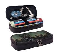 Astuccio portamatite, astuccio in pelle di grande capacità, carino foresta sotto le stelle, borsa per il trucco per donne e uomini, Foresta sotto le stelle, Taglia unica, Astuccio