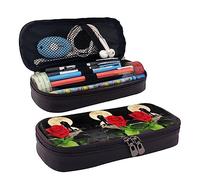 Astuccio portamatite, astuccio in pelle di grande capacità, carino foresta sotto le stelle, borsa per il trucco per donne e uomini, Coppia Amante, Taglia unica, Astuccio