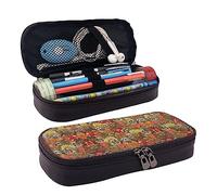 Astuccio portamatite, astuccio in pelle di grande capacità, grazioso astuccio per trucchi artistici con petali di Ggolden per donne e uomini, Bradipi divertenti, Taglia unica