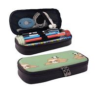 Astuccio portamatite, astuccio in pelle di grande capacità, grazioso astuccio per trucchi artistici con petali di Ggolden per donne e uomini, Grazioso panda e bradipo, Taglia unica