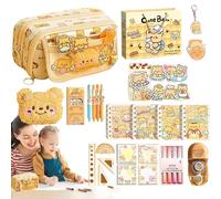 Astuccio portamatite, astuccio per cancelleria, portapenne, organizer per trucchi per adolescenti, ragazze, ragazzi, uomini, adulti e bambini, Set Orso Burro, Refer to description, Unisex