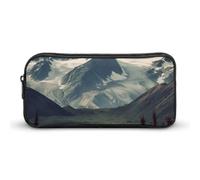 Astuccio portamatite capiente con organizer a tema montagne dell'Alaska e c