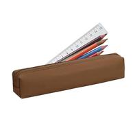 Astuccio portamatite carino, sacchetto per il trucco, astuccio per cosmetici, astuccio per matite in PU | Portafogli di cancelleria, organizer per cosmetici, borsa a fe, marrone, Se