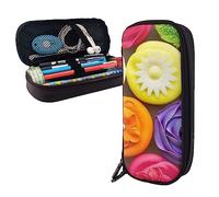 Astuccio portamatite colorato con cupcake arcobaleno e torta di grande capacità, astuccio portatile con cerniera per organizer da ufficio, Nero , Taglia unica
