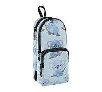Astuccio portamatite con koala blu, grande capacità, con scomparto per studenti, a forma di zainetto, organizer per cancelleria, per scuola, ufficio, lavoro, Koala Blu, Taglia unica, Valigetta