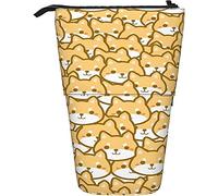 Astuccio portamatite con simpatico motivo di cani in stile cartone animato, borsa per il trucco con cerniera, custodia telescopica leggera, per bambini, ragazzi, Multicolore, Taglia unica, Astuccio