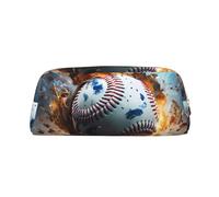 Astuccio portamatite con stampa a tema baseball, astuccio con cerniera, astuccio portatile per cancelleria, astuccio per matite - ufficio e viaggio