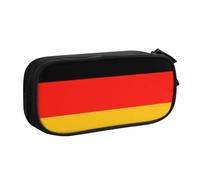 Astuccio portamatite con stampa bandiera della Germania, grande capacità, astuccio porta penne, astuccio porta cancelleria da scrivania organizer con cerniera per scuola e ufficio, Nero , Taglia unica