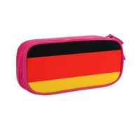 Astuccio portamatite con stampa bandiera della Germania, grande capacità, astuccio porta penne, astuccio porta cancelleria da scrivania organizer con cerniera per scuola e ufficio, rosa, Taglia unica