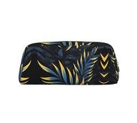 Astuccio portamatite con stampa di foglie nel buio, astuccio con cerniera, astuccio portatile per cancelleria - ufficio e viaggio, Oro, One Size, Art Deco