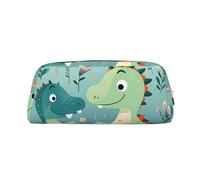 Astuccio portamatite con stampa di un piccolo dinosauro, astuccio con cerniera, astuccio portatile per cancelleria - ufficio e viaggio, Oro, One Size, Art Deco