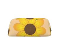 Astuccio portamatite con stampa girasole dorato, astuccio con cerniera, astuccio portatile per cancelleria - ufficio e viaggio, Argento, One Size, Art Deco