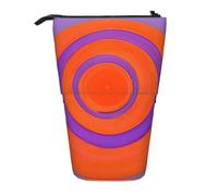 Astuccio portamatite con supporto espandibile al centro arancione, tessuto Oxford multi-design, altezza regolabile, borsa cosmetica multiuso