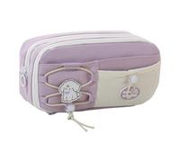 Astuccio portamatite di grande capacità, 8 scomparti, in poliestere, da viaggio, per scuola, ufficio, viaggi, organizer resistente per lavoro e studio, Viola, Bellezza di massa