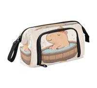 Astuccio portamatite di grande capacità, astuccio per penne e cosmetici, regalo per ufficio, scuola, adolescenti, ragazze, ragazzi, carino, capybara, Carino Capibara, Taglia unica, Cartoni