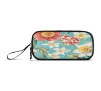 Astuccio portamatite di grande capacità, per ragazze, per scuola media, con scomparto per fiori, narcisi, peonia, narciso, turchese