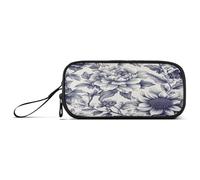 Astuccio portamatite di grande capacità per ragazzi con cerniera Preppy School Portable Florals dalia viola del pensiero farfalle api