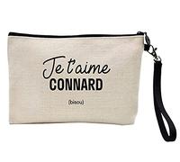 Astuccio portamatite e trucco lino stampato citazione Ti amo rif 472