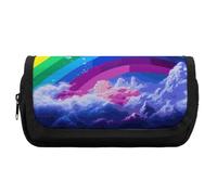 Astuccio portamatite grande capacità arcobaleno matita sacchetto per gli uomini estetica penna borsa ufficio strumento organizzatore, Stile:, Taglia unica