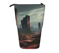 Astuccio portamatite grande capacità, con stampa di Ruins, astuccio telescopico per donne e uomini, Nero , Taglia unica, Borsa da viaggio