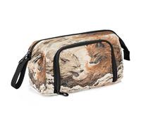 Astuccio portamatite, grande capacità, motivo: mostro di coppia, astuccio per cancelleria per ufficio e scuola, Multicolore, Zaino per la scuola