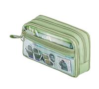 Astuccio portamatite, grande capacità, organizer portatile con chiusura lampo, organizer per matite, cancelleria, per adolescenti, ragazze, adulti, verde, vedi descrizione, Vedi descrizione