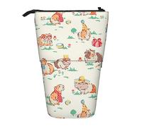 Astuccio portamatite, grazioso astuccio in piedi, astuccio retrattile, borsa organizer per cancelleria da porcellino d'India, Nero , Taglia unica, Ewfffd