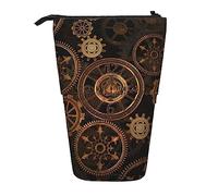Astuccio portamatite, grazioso astuccio per matite retrattile, astuccio per matite a forma di pipistrello di Halloween, borsa organizer per cancelleria, Orologio ingranaggi, Taglia unica, Ewfffd
