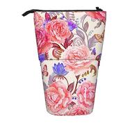 Astuccio portamatite, grazioso astuccio per matite retrattile, borsa organizer per cancelleria Mallard Sunset, Fiore Rosa Farfalla, Taglia unica, Ewfffd