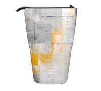 Astuccio portamatite in piedi con arte moderna giallo astratto pittura portapenne telescopico astuccio pop up cosmetici borsa cancelleria organizzatore per scuola ufficio viaggi