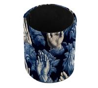 Astuccio portamatite in piedi con mani in preghiera, colore blu, grazioso astuccio per matite, pennelli da trucco, scatole per scuola, studenti, ufficio, donne e adolescenti