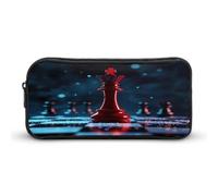 Astuccio portamatite nero e rosso Kings and Knight-Chess, grazioso astuccio per penne e cosmetici, organizer per viaggi, ufficio