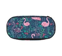 Astuccio portamatite portatile ad alta capacità con stampa di cigni floreali, per studenti, adolescenti, adulti, Nero , Taglia unica, Organizer per borse