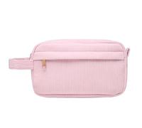 Astuccio portamatite portatile di grande capacità borsa di cancelleria borsa multifunzionale da viaggio borsa da toilette per studenti adolescenti, rosa, casual