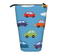 Astuccio portamatite telescopico a forma di nuvola, con disegno di un taxi, per scuola, ufficio, viaggi