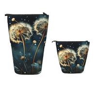 Astuccio portamatite telescopico di grande capacità, motivo: lupo selvatico nel fuoco, astuccio per matite retrattile, portapenne, organizer portatile, borsa per il trucco per forniture per ufficio