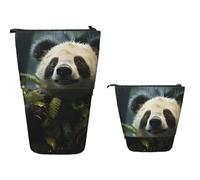 Astuccio portamatite telescopico di grande capacità, motivo: lupo selvatico nel fuoco, astuccio per matite retrattile, portapenne, organizer portatile, borsa per il trucco per forniture per ufficio