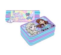 ASTUCCIO PORTAPASTELLI PENNE 3 ZIP CERNIERE FROZEN DELUXE SCUOLA 12,5X6X19,5 CM
