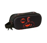Safta Batman 3D - Astuccio doppio 3D, astuccio per bambini, ideale per bambini in età scolastica, comodo e versatile, qualità e resistenza, 21 x 6 x 8 cm, colore nero, Nero, Estándar, Casual